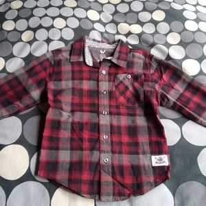 Kids red/blk plaid LS
